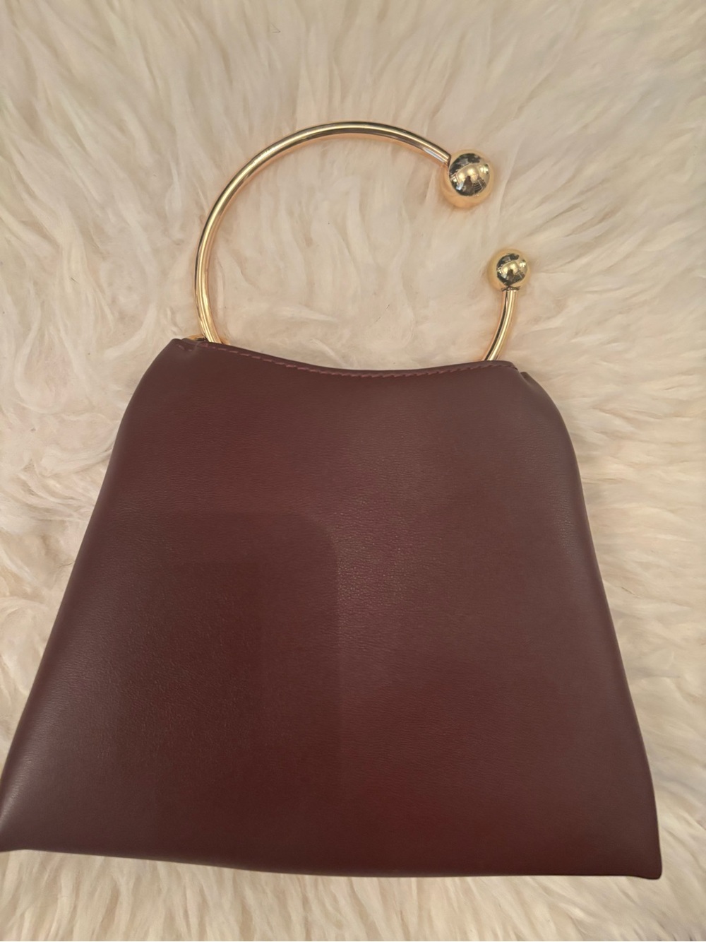Verafied Burgundy Ring Handle Women’s Bag - Picture 6 of 6